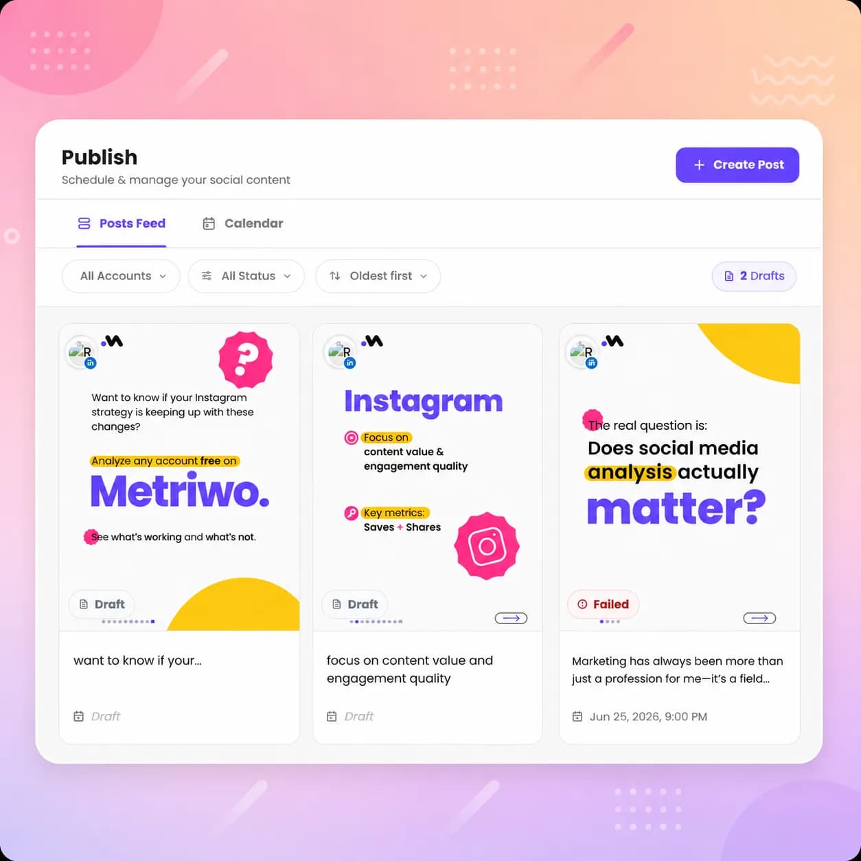 instagram post schedule