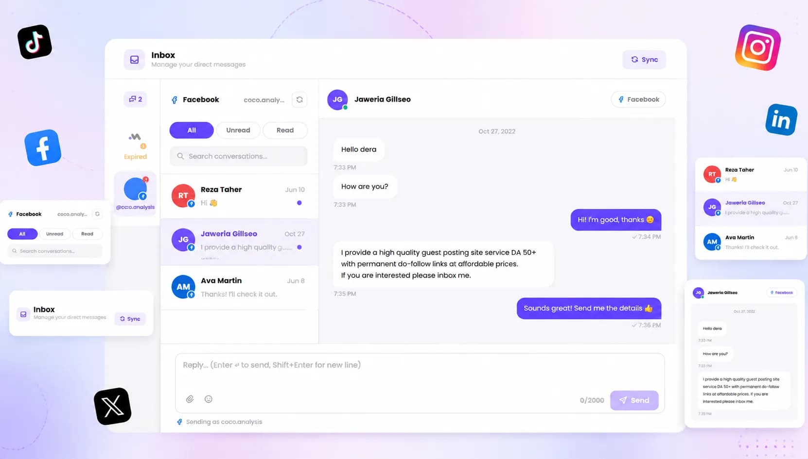 social inbox post