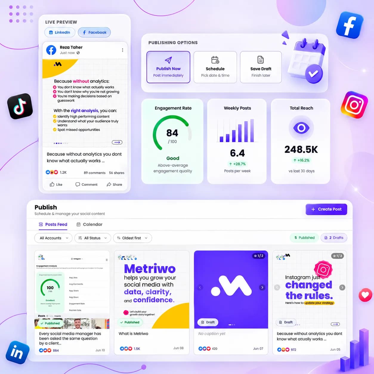 social media report page